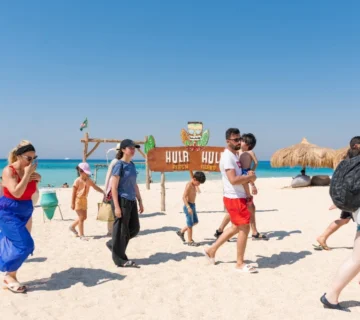 Luxury boat cruise to Orange Bay in Hurghada with stunning views of the Red Sea