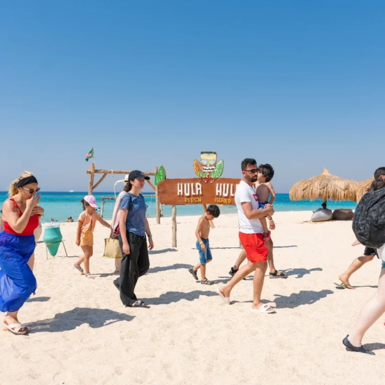 Luxury boat cruise to Orange Bay in Hurghada with stunning views of the Red Sea