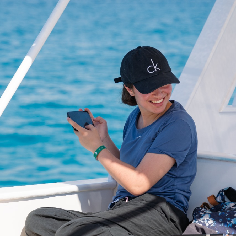 A private boat cruising through the Red Sea, offering a luxurious snorkeling experience in Hurghada.