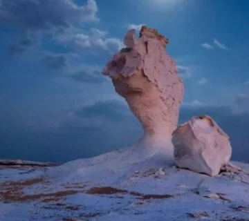 A stunning panoramic view of the White Desert, Egypt, showcasing the vastness of the terrain