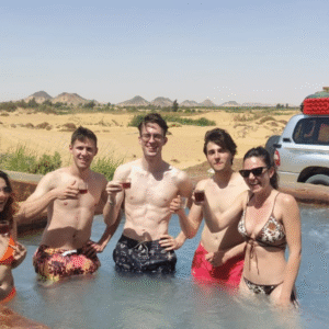 White Desert chalk rock formations at sunset