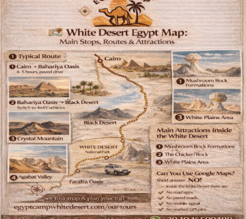 White desert Egypt Map, Egypt camp white desert